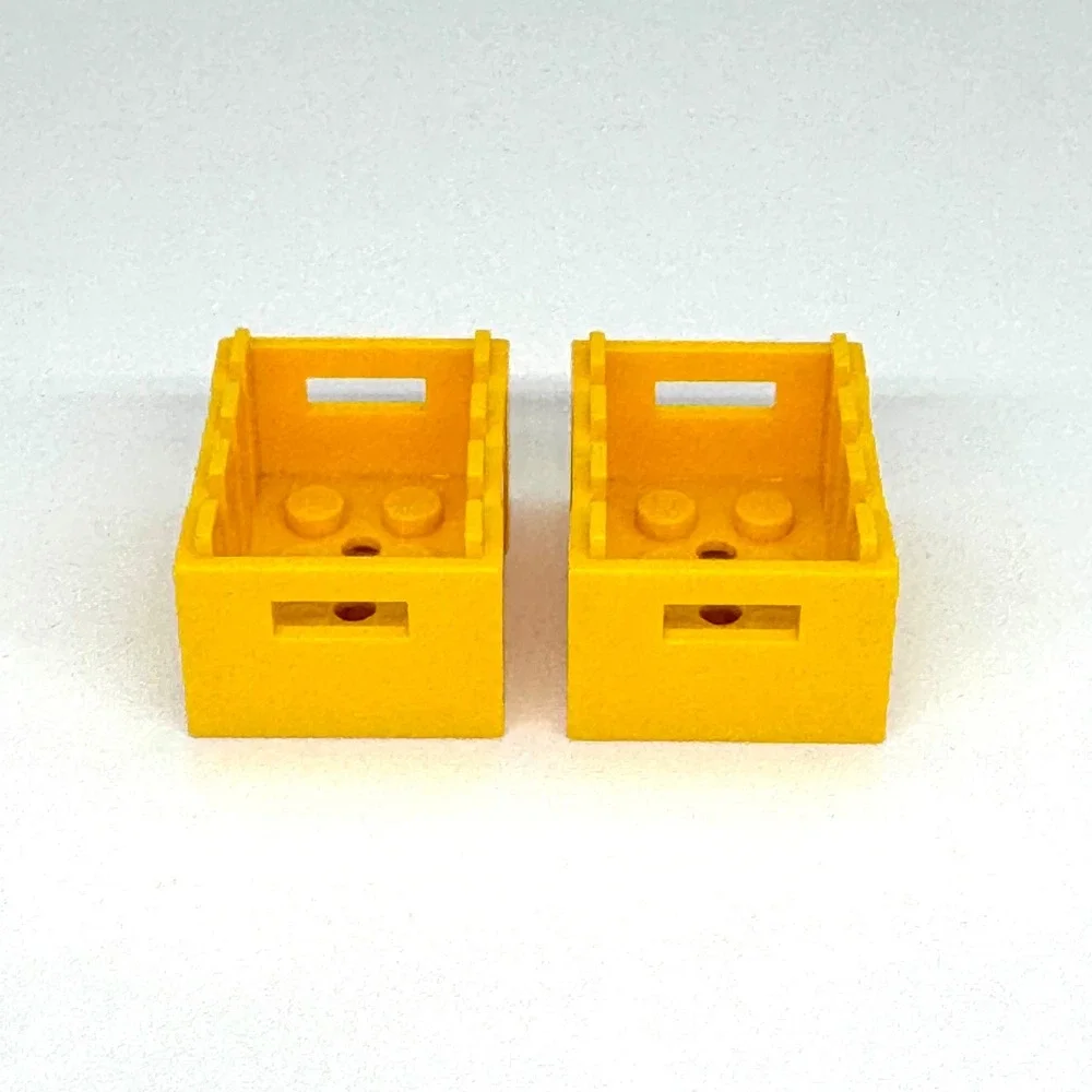 Lego Yellow Container Crate 3x4x1 2/3 Box Handholds Lot of 2 Piece 30150